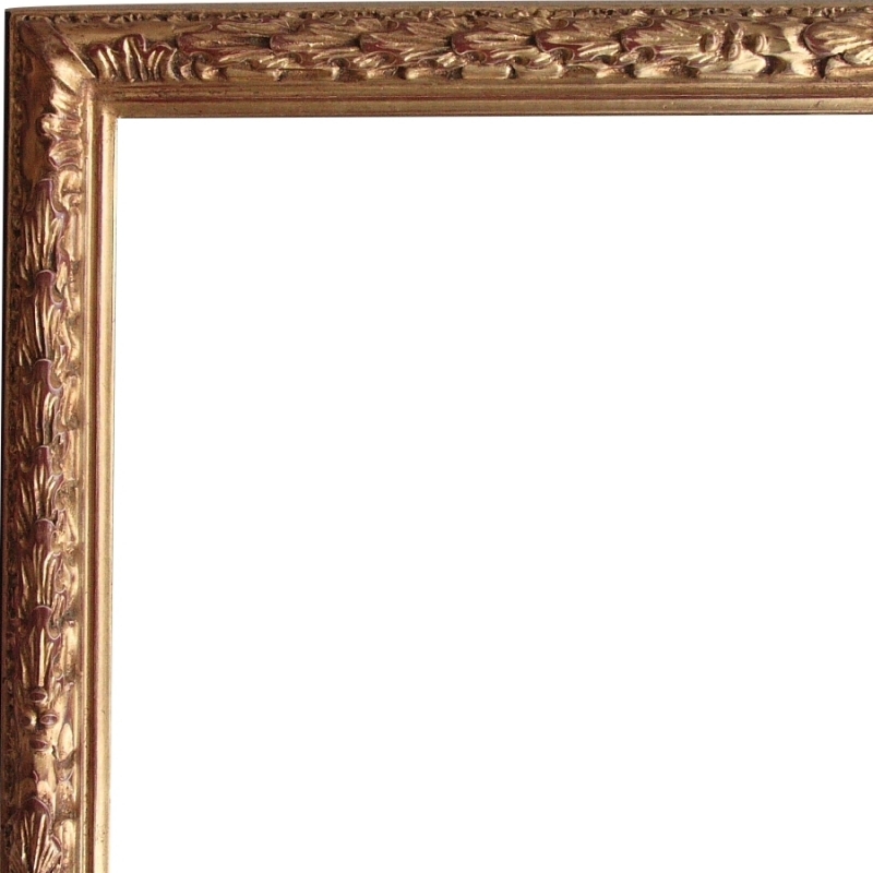 Cadre Bois Gravé Lys De Provence – 45x40 Cm – Coins Bouchés – 27x22 Intérieur